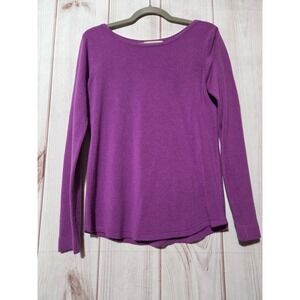 Palette Womens Purple Boat Neck Long Sleeve Knit Pullover Sweater Size Medium